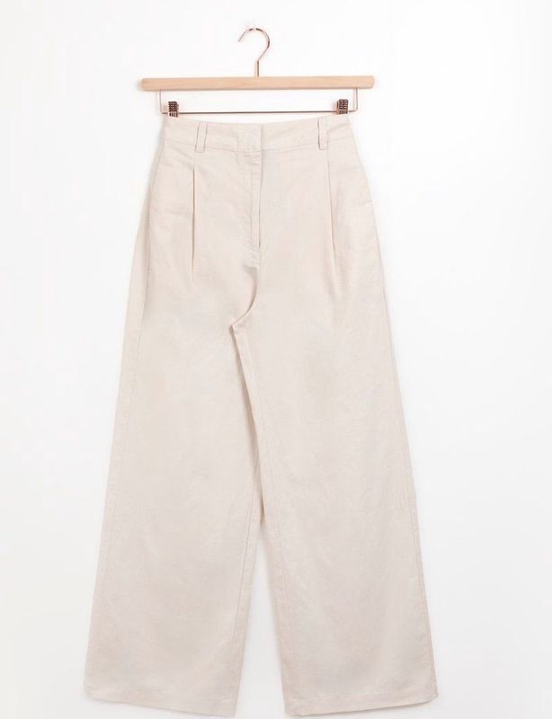 Sissy-Boy - Off-white wide leg linnen pantalon