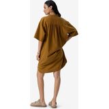 Sissy-Boy - Midi Jurk - Goudbruin - Wijde Fit - Katoen