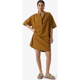 Sissy-Boy - Midi Jurk - Goudbruin - Wijde Fit - Katoen