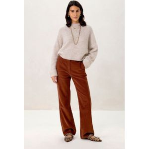 Sissy-Boy - Donkerbruine wide leg corduroy broek