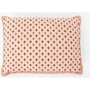 Sissy-Boy - Rood Geruit Jacquard Kussen - Rood - 60% Katoen, 40% Polyester