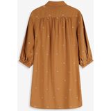 Sissy-Boy - Jerseyjurk - Bruin - 100% Tencel - Pofmouwen en Ceintuur