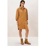 Sissy-Boy - Jerseyjurk - Bruin - 100% Tencel - Pofmouwen en Ceintuur