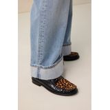 Sissy-Boy - Zwarte Leren Loafer - Leopard Print - 100% Leer