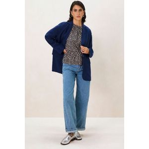 Sissy Boy Donkerblauwe oversized blazer met embroidery