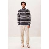 Sissy-Boy - Jacquard Trui - Grijs - Wol/Nylon