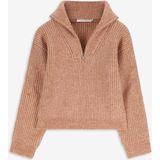 Sissy-Boy - Lichtoranje gebreide trui met ritssluiting