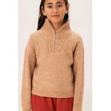 Sissy-Boy - Lichtoranje gebreide trui met ritssluiting