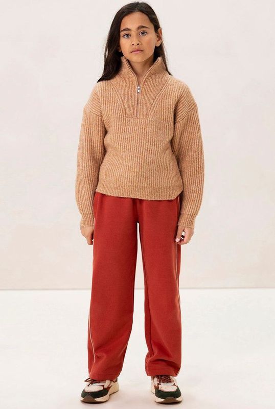 Sissy-Boy - Lichtoranje gebreide trui met ritssluiting