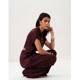Sissy-Boy - Jumpsuit - Bordeaux - Satijn - Korte Mouwen