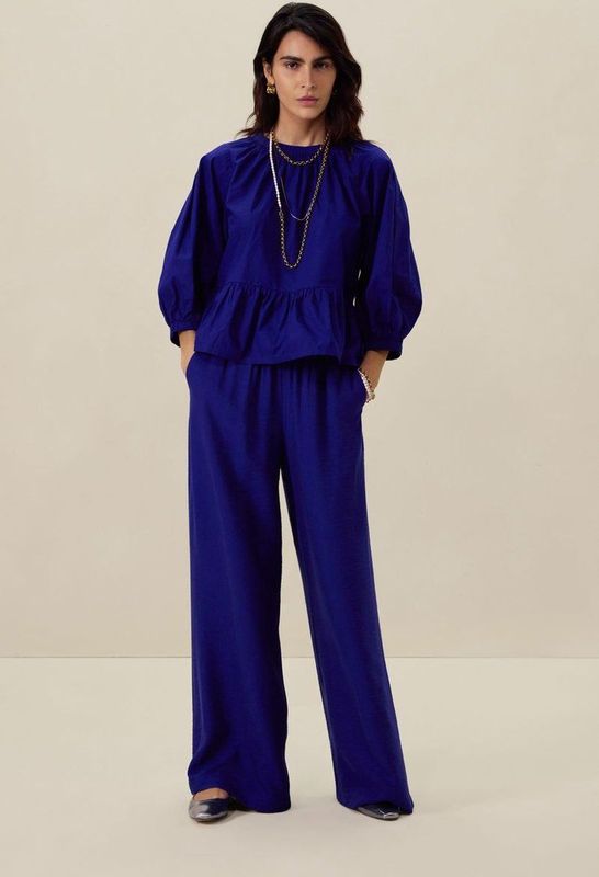 Sissy-Boy - Donkerblauwe Top - Ruffle