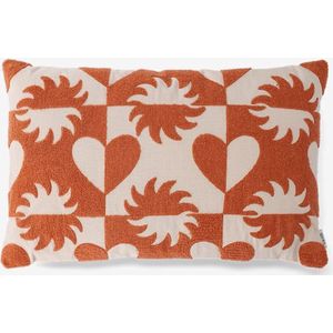 Sissy-Boy - Kussen - Oranje - 100% Katoen - Dessin met Zonnetjes en Hartjes