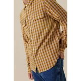 Sissy-Boy - Donkergeel - Overhemd - Geruit - Lange Mouwen