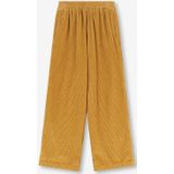 Donkergele wide leg corduroy broek