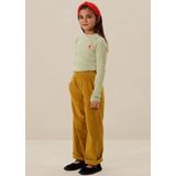 Donkergele wide leg corduroy broek