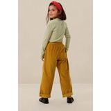 Donkergele wide leg corduroy broek