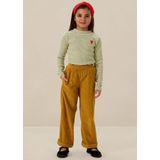 Donkergele wide leg corduroy broek