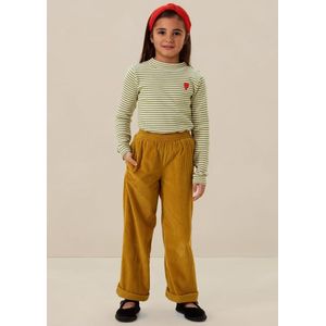 Donkergele wide leg corduroy broek