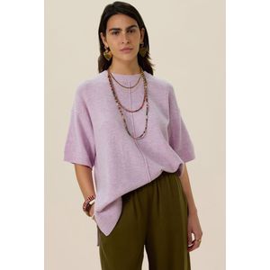 Sissy-Boy - Gebreide Trui - Lila - 100% Merino Wol - Korte Mouwen