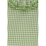 Sissy-Boy - Blouse - Groene - Met Ruffle Kraag - Lange Pofmouwen - Geruit Patroon