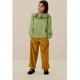 Sissy-Boy - Blouse - Groene - Met Ruffle Kraag - Lange Pofmouwen - Geruit Patroon