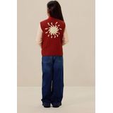 Sissy-Boy - Rood quilted gilet met embroidery