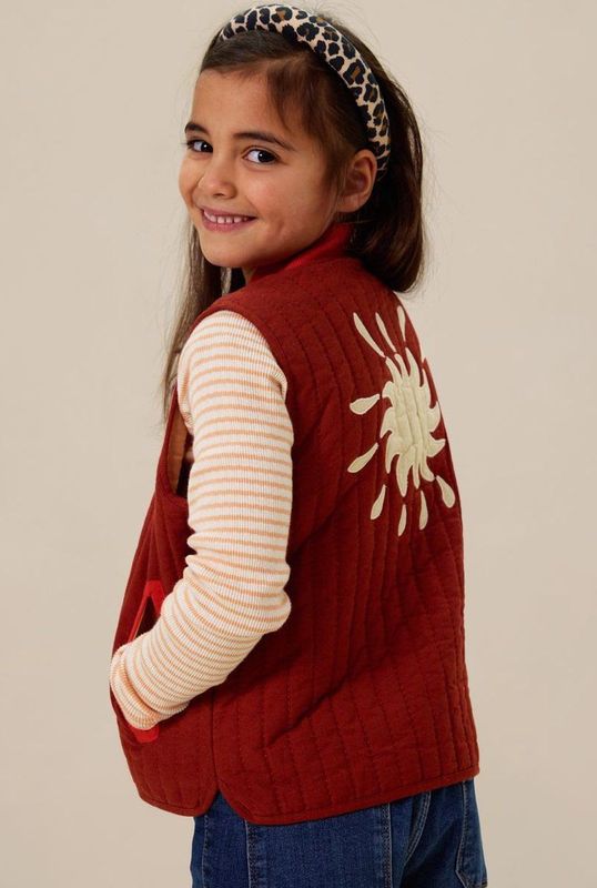 Sissy-Boy - Rood quilted gilet met embroidery