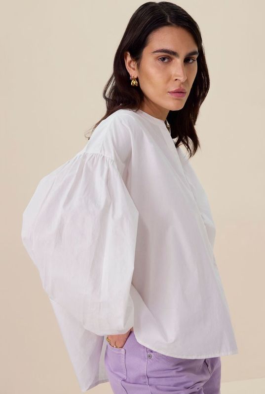 Sissy-Boy - Blouse - Paars - Oversized - Lange Mouwen - Katoen