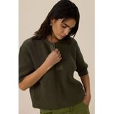 Sissy-Boy - Gebreide Trui - Donkergroen - Katoen/Acryl