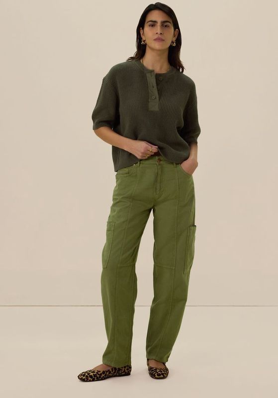 Sissy-Boy - Gebreide Trui - Donkergroen - Katoen/Acryl