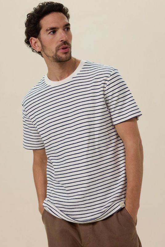 Sissy-Boy - Wit T-shirt met donkerblauwe strepen