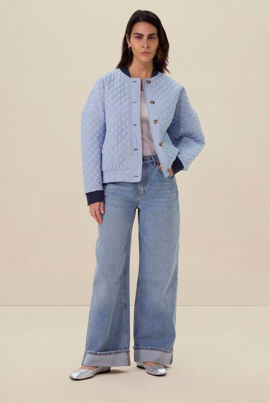 Sissy-Boy - Bomberjack - Lichtblauw - 100% Katoen - Palmboom Artwork