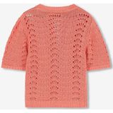 Sissy-Boy - Gebreide Trui - Oranje Rood - Katoen Polyester - Golf Patroon