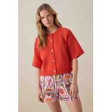 Sissy-Boy - Gebreid Vest - Rood - Korte Mouwen