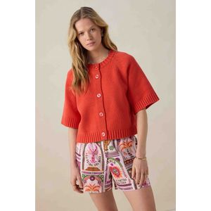 Sissy-Boy - Gebreid Vest - Rood - Korte Mouwen