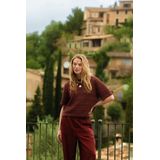 Sissy-Boy - Donkerrode - Gebreide Trui - Korte Mouwen