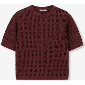 Sissy-Boy - Donkerrode - Gebreide Trui - Korte Mouwen