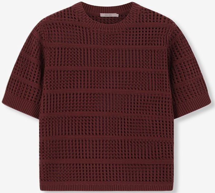 Sissy-Boy - Donkerrode - Gebreide Trui - Korte Mouwen