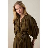 Sissy-Boy - Jurk - Donkergroen - Katoen - Ceintuur