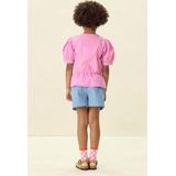 Roze blouse met striksluiting