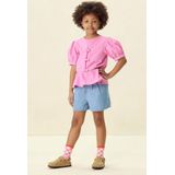 Roze blouse met striksluiting