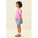 Roze blouse met striksluiting