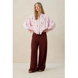 Sissy-Boy - Blouse - Lichtroze - Katoen - Driekwartmouwen met Embroidery