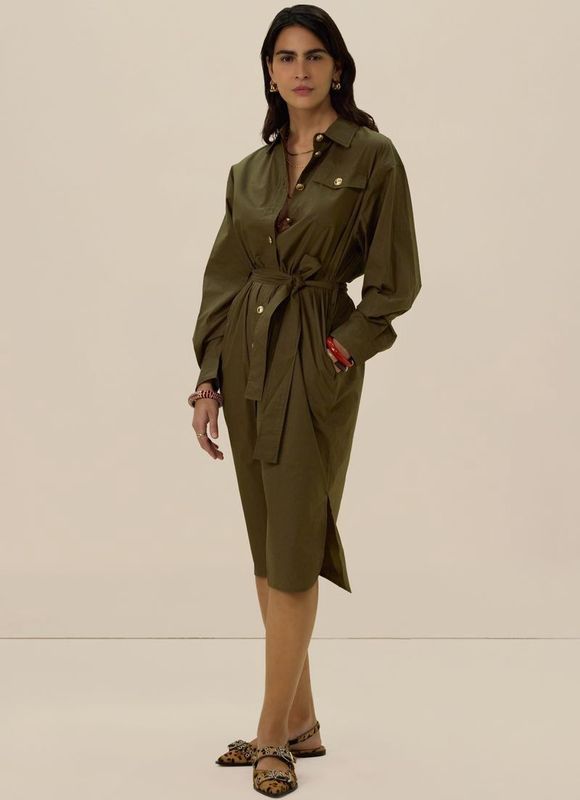 Sissy-Boy - Maxi Jurk - Donkergroen - Met Ceintuur