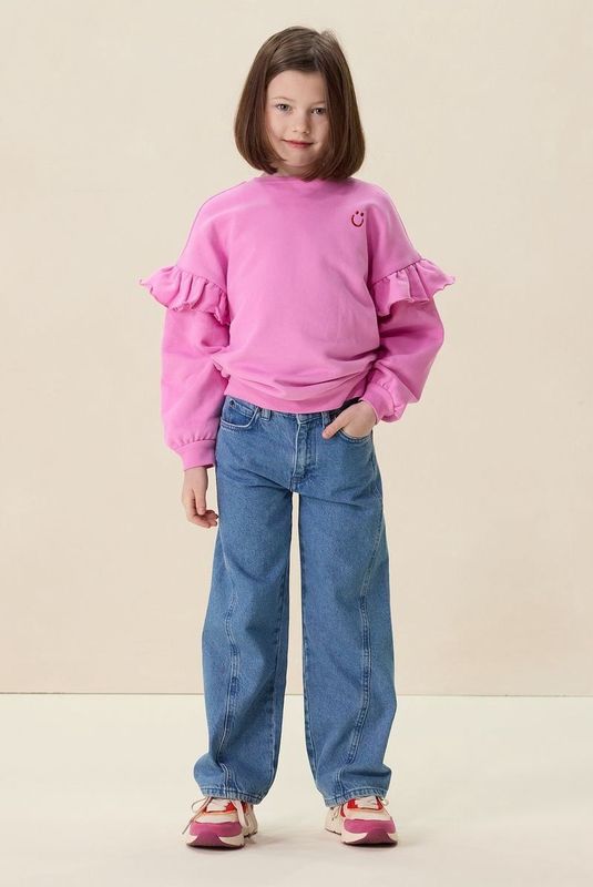 Sissy-Boy - Oversized Sweater - Roze - Met Ruffles