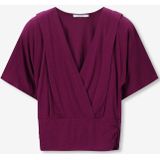 Sissy-Boy - Donkerpaars - T-shirt - Korte Mouwen - Diepe V-halslijn