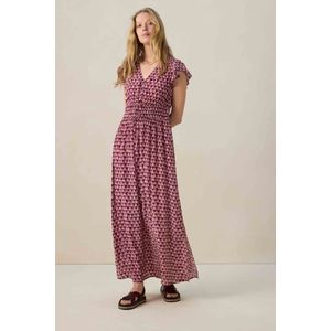 Sissy-Boy - Maxi Jurk - Donkerpaarse - Met Ruffles - V-halslijn