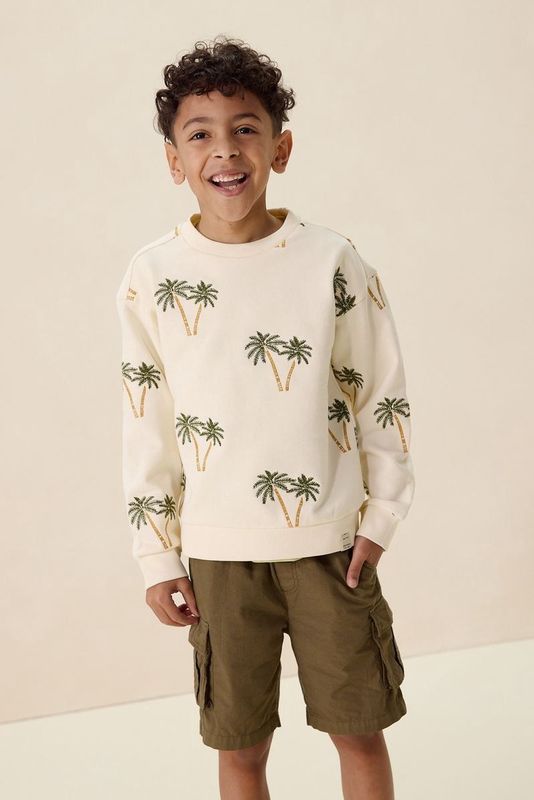 Witte sweater met palmboom