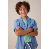 Sissy-Boy - Denim Geruit Overhemd - Blauw - Korte Mouwen