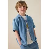 Sissy-Boy - Denim Geruit Overhemd - Blauw - Korte Mouwen